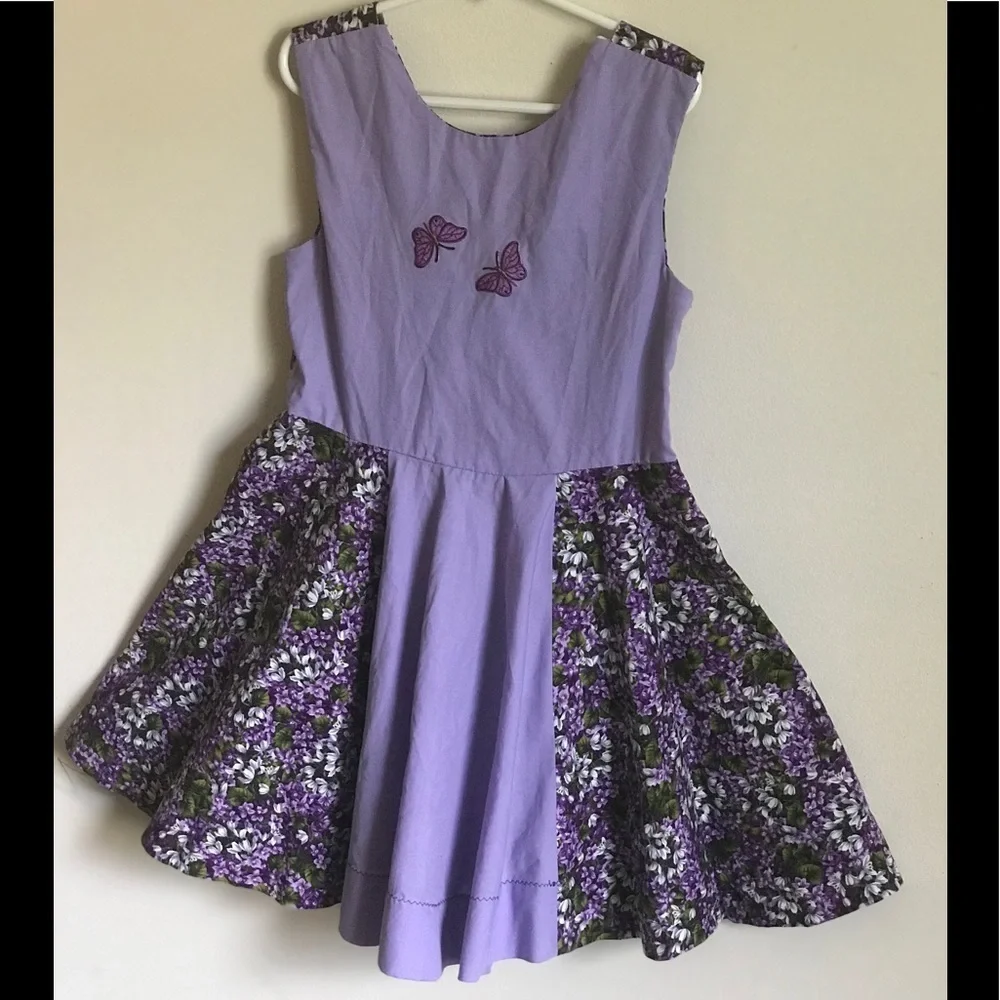 Vintage 1980’s Handmade Butterfly appliqué Pinafore Dress
